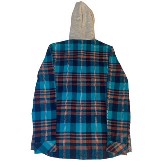 Eleven Paris Blue Columbia Plaid Hooded Shirt Jacket NWT Mens Size LARGE - Picture 4 of 14